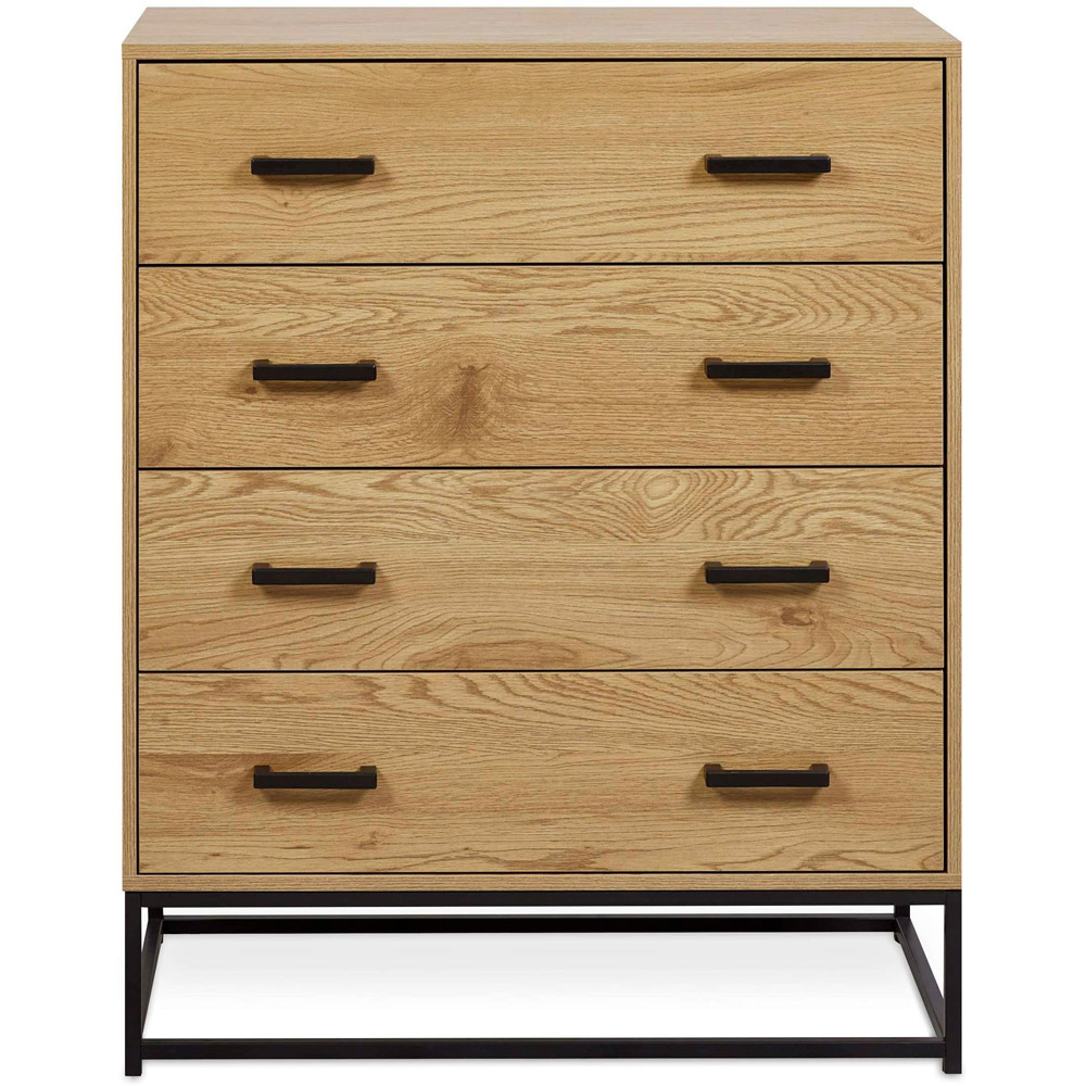 Julian Bowen Harlow 4 Drawer Light Oak Effect Chest of Drawers Image 3