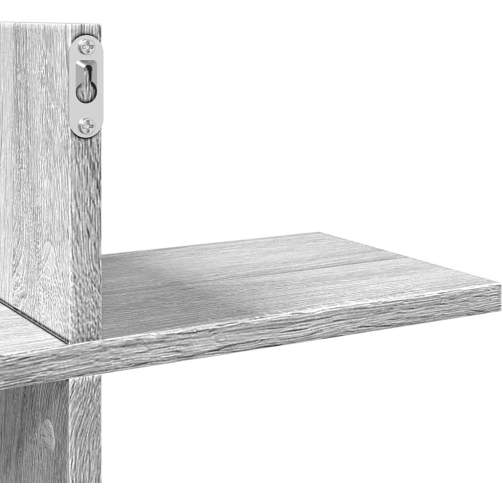 vidaXL 8 Shelf Grey Sonoma Floating Wall Shelf Image 7