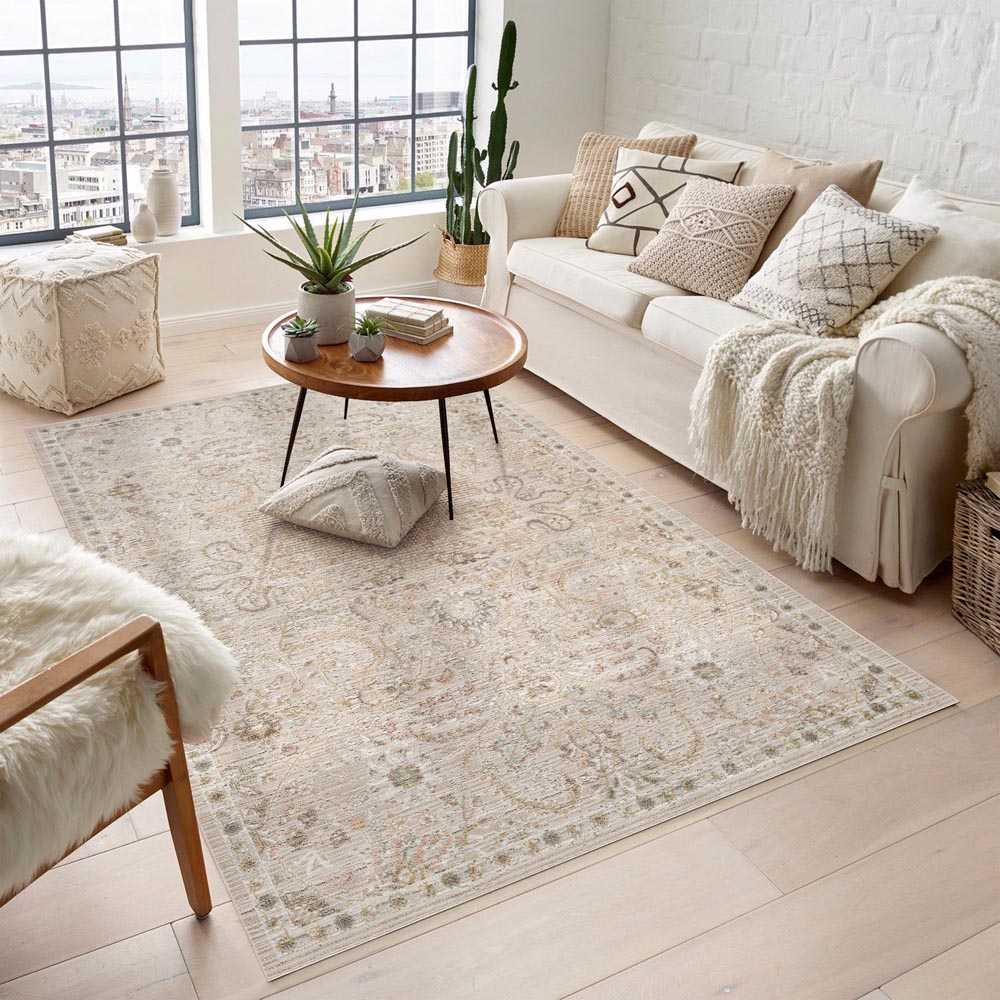 Desire Rugs Maia Beige Floral Non Slip Rug 160 x 240cm Image 2