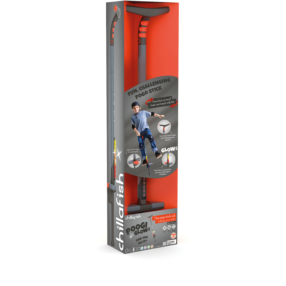 Chillafish Poogi Kids Glow Papaya Light-Up Pogo Stick Image 2