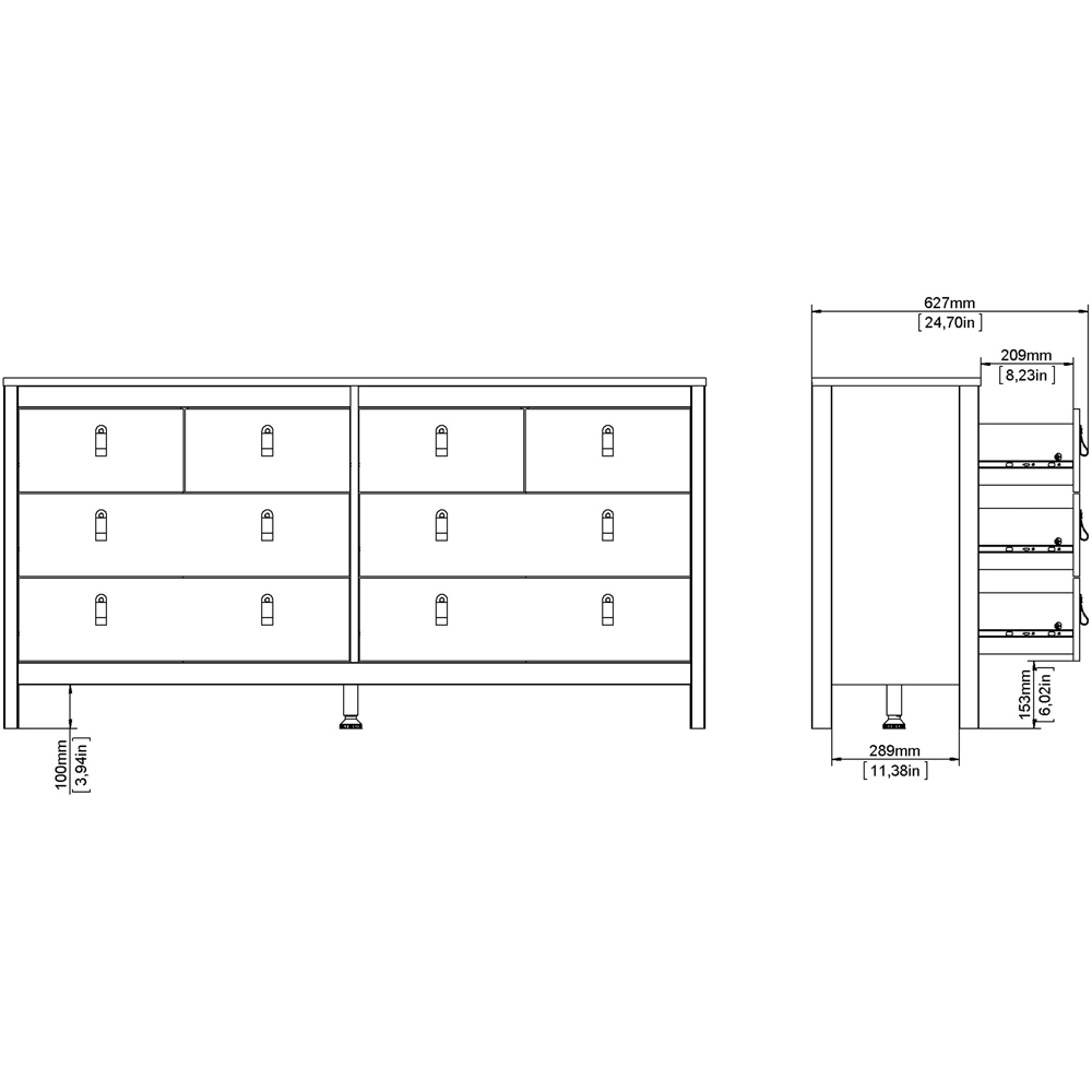 Florence Madrid 8 Drawer Cashmere Double Dresser Image 8