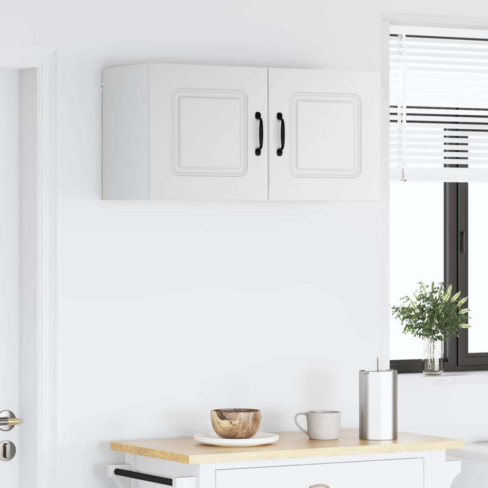 vidaXL Kalmar Single Door White Wall Mounted Square Kitchen Cabinet Set of 2 Image 9
