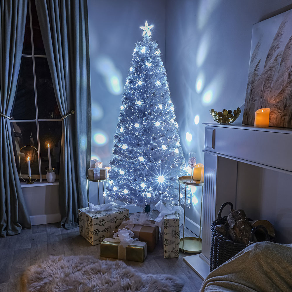 The Christmas Centre 55 Cool White LED White Fibre Optic Artificial Xmas Tree 6ft Image 2