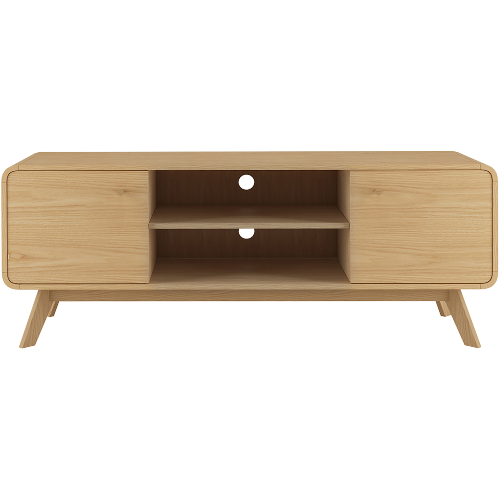 Loft24 Cassie 2 Door 2 Shelf Oak TV Stand Image 4