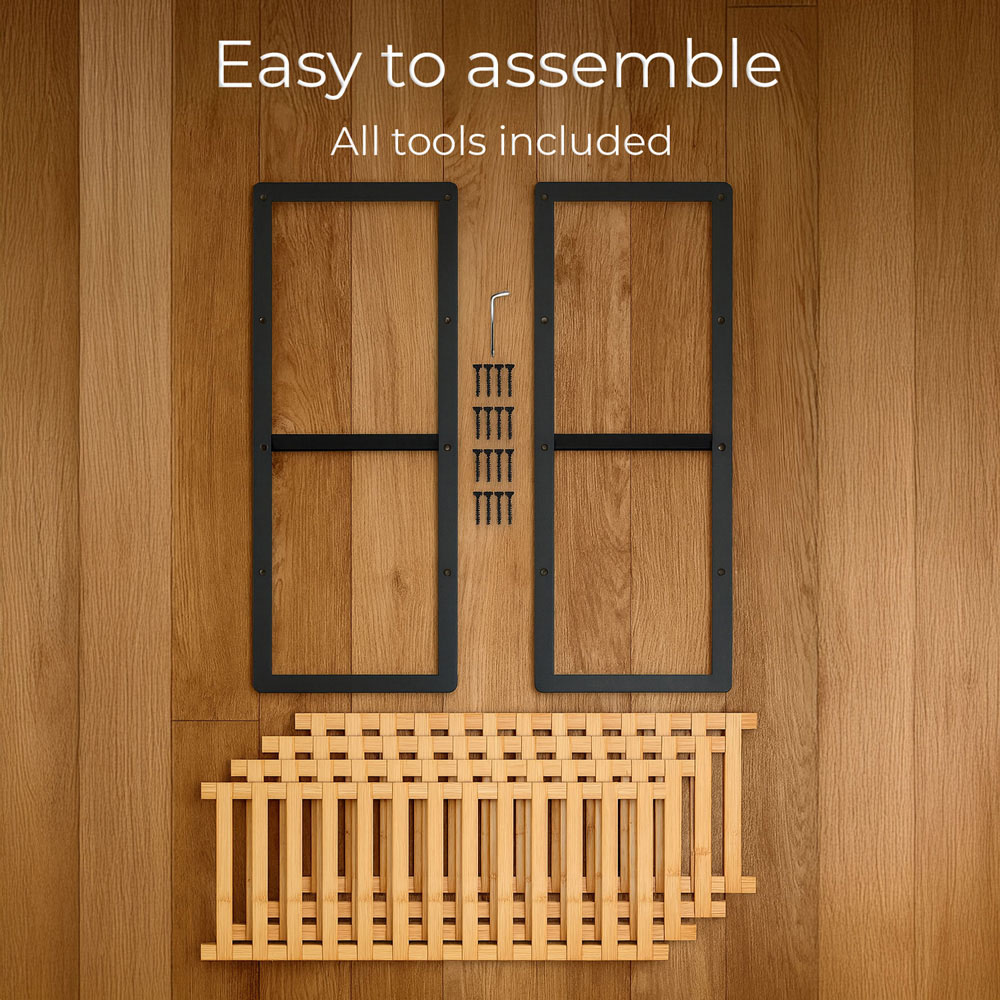 Neo 4 Shelf Black and Natural Bamboo Shoe Rack Image 6