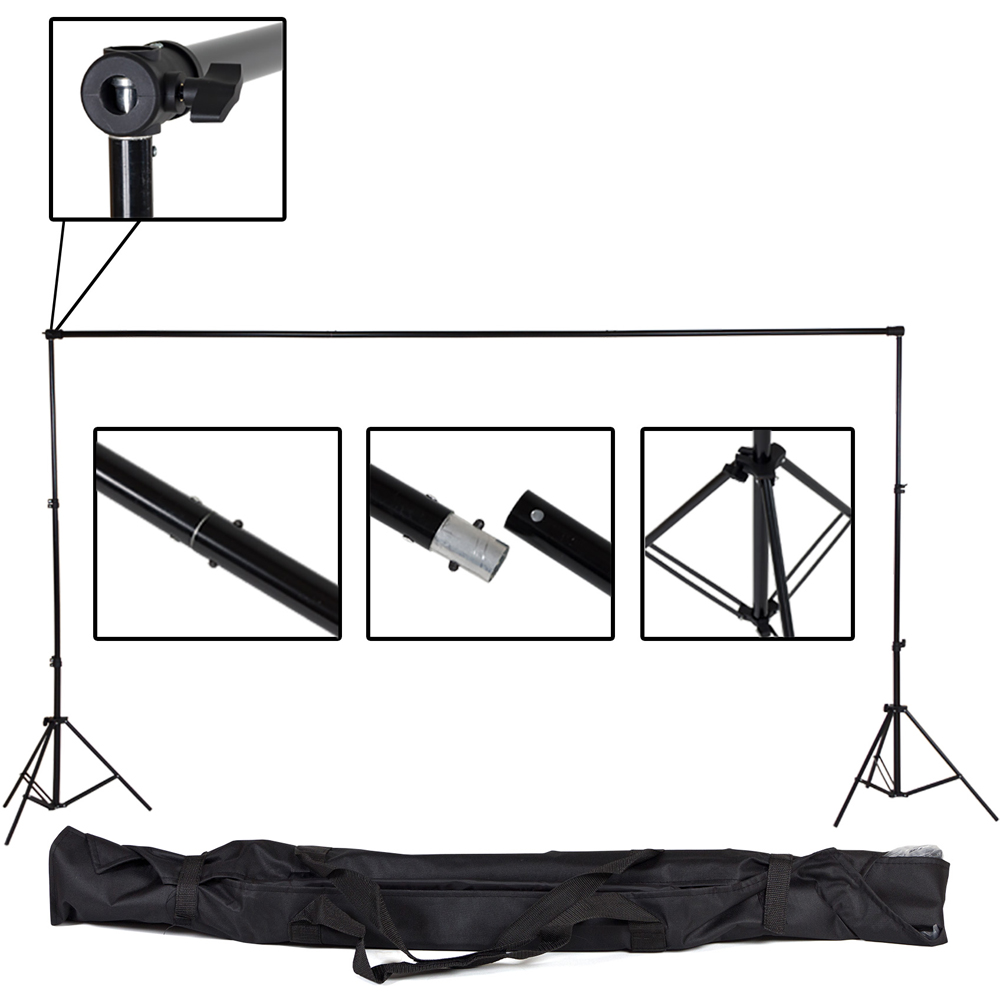 tectake White Large Photography Backdrop System with Carry Bag 3 x 6m Image 6
