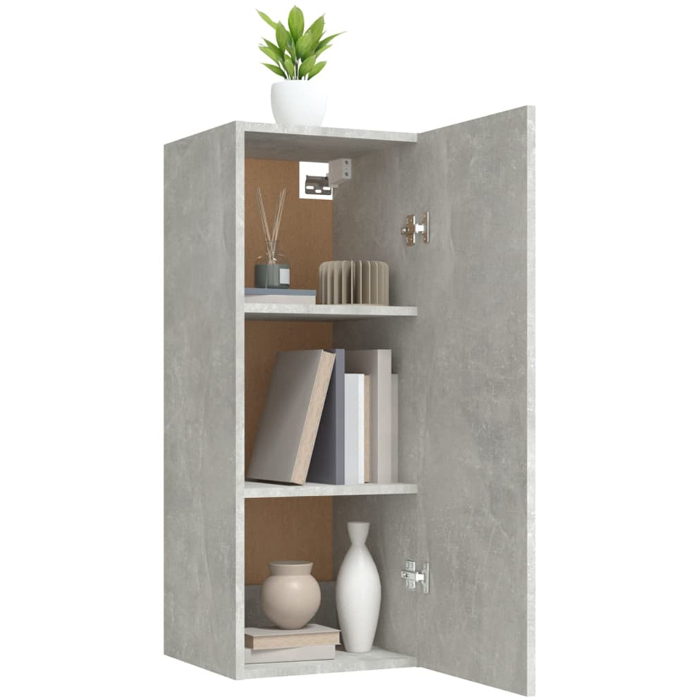 vidaXL Single Door Concrete Grey Wall Cabinet with Gold Handle Image 3