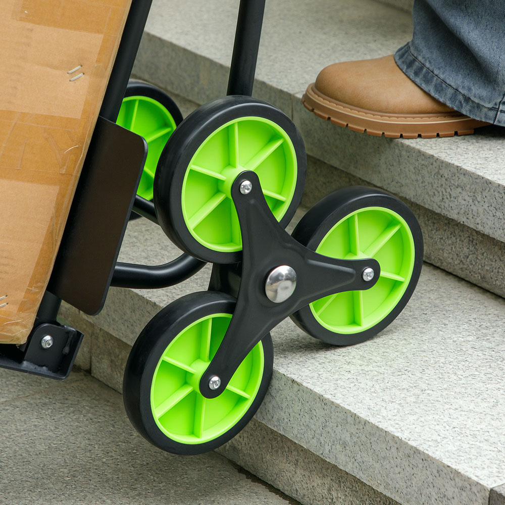 DURHAND Green 6 Wheel Foldable Stair Climbing Trolley Image 3