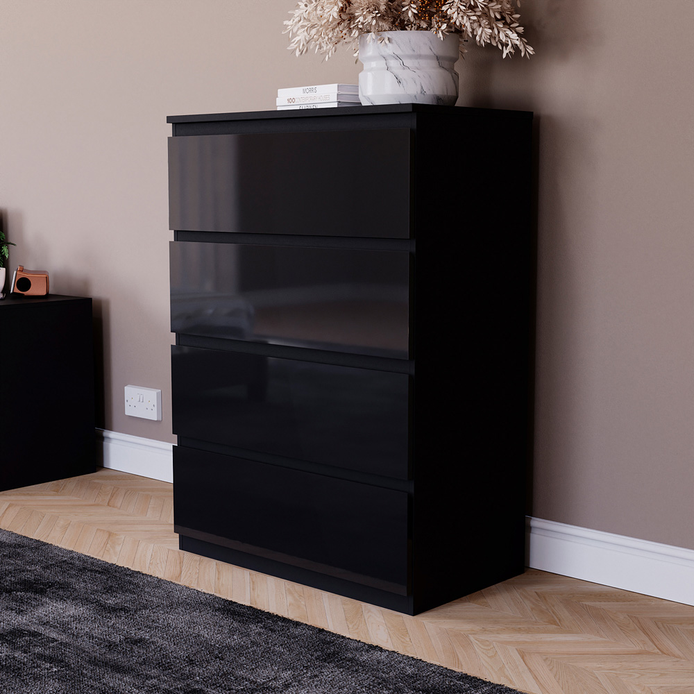 Vida Designs Glinton 4 Drawer Black Chest of Drawers Image 4