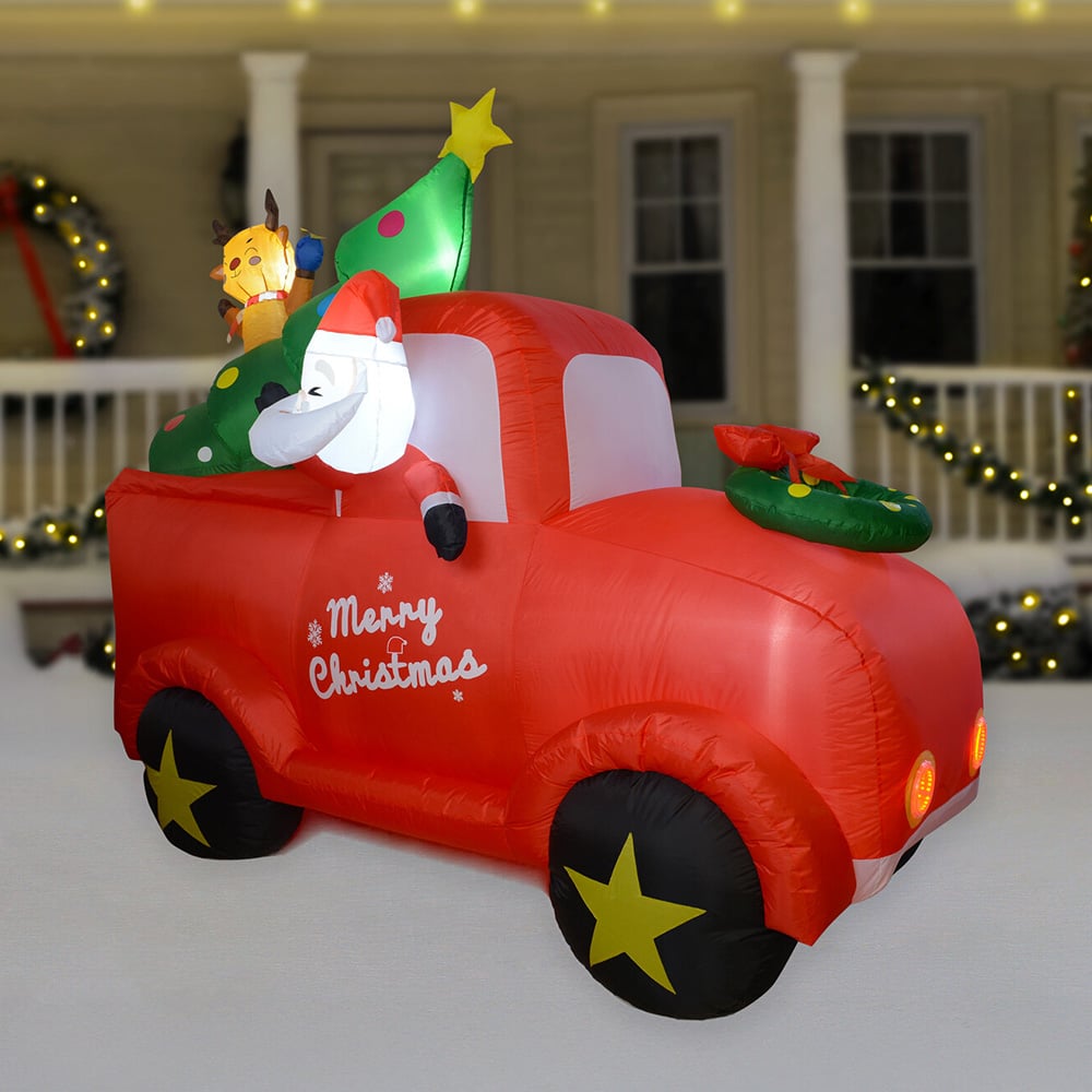 Inflatable Christmas Tree Truck - Red Image 1