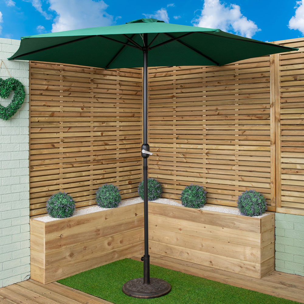 Samuel Alexander Green Cantilever Havana Parasol with Crank Handle and Cover 2.7m Image 2