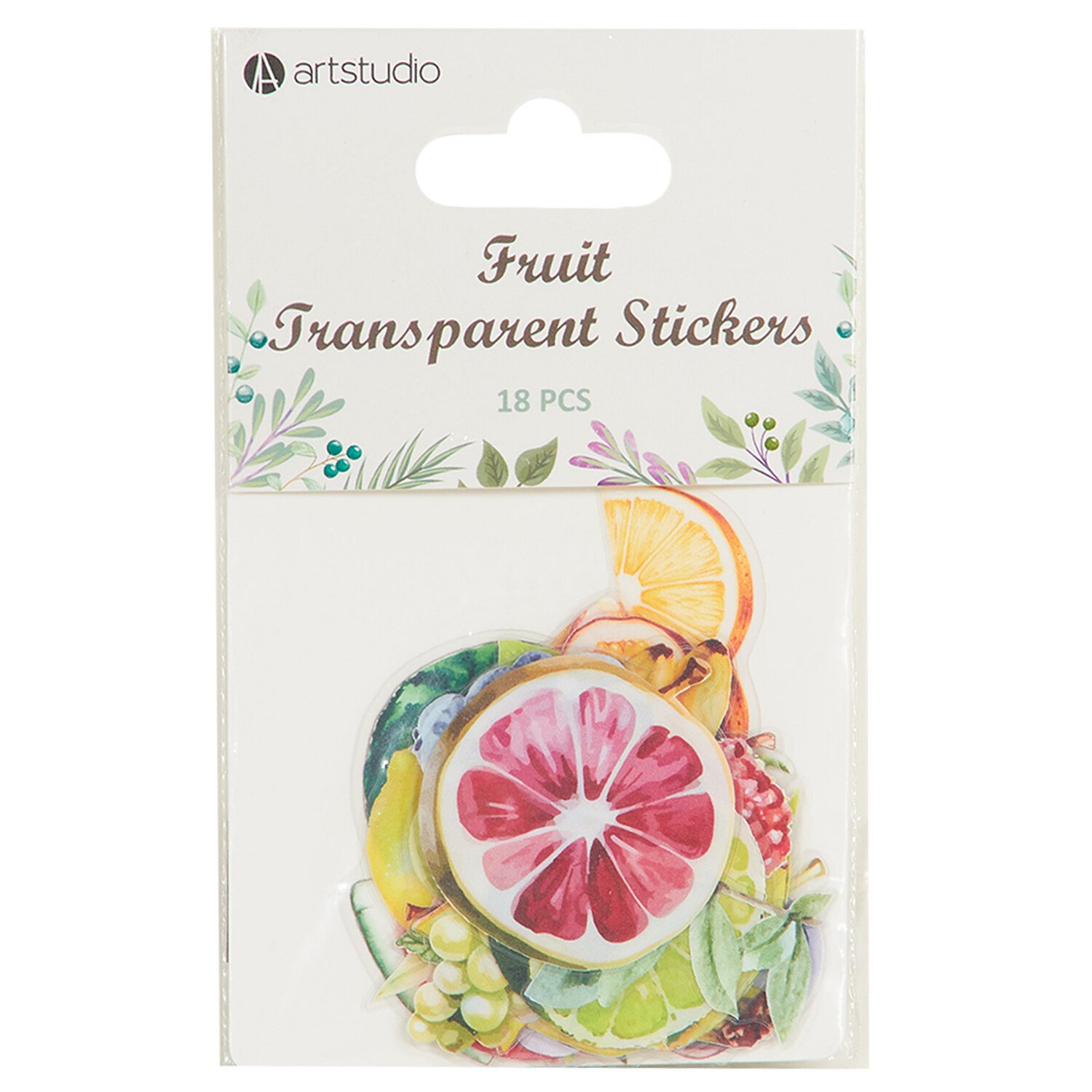 Pack of 18 Transparent Stickers - Multicolour / Fruit Image 1