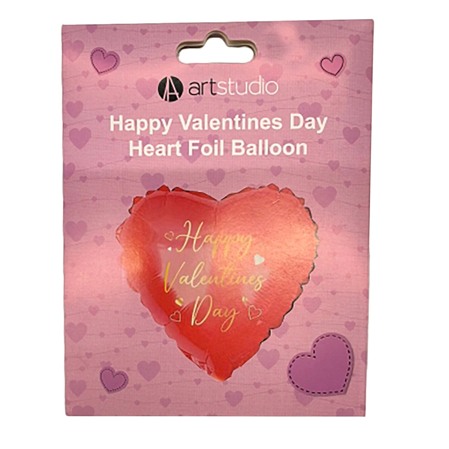 Happy Valentines Day Heart Shaped Foil Balloon - Multicolour Image