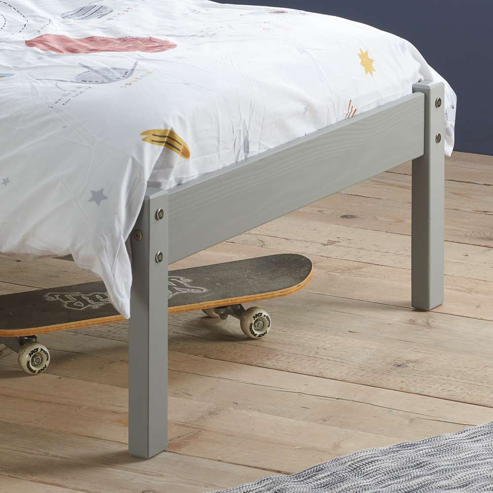 Denver Single Grey Wooden Bed Image 8