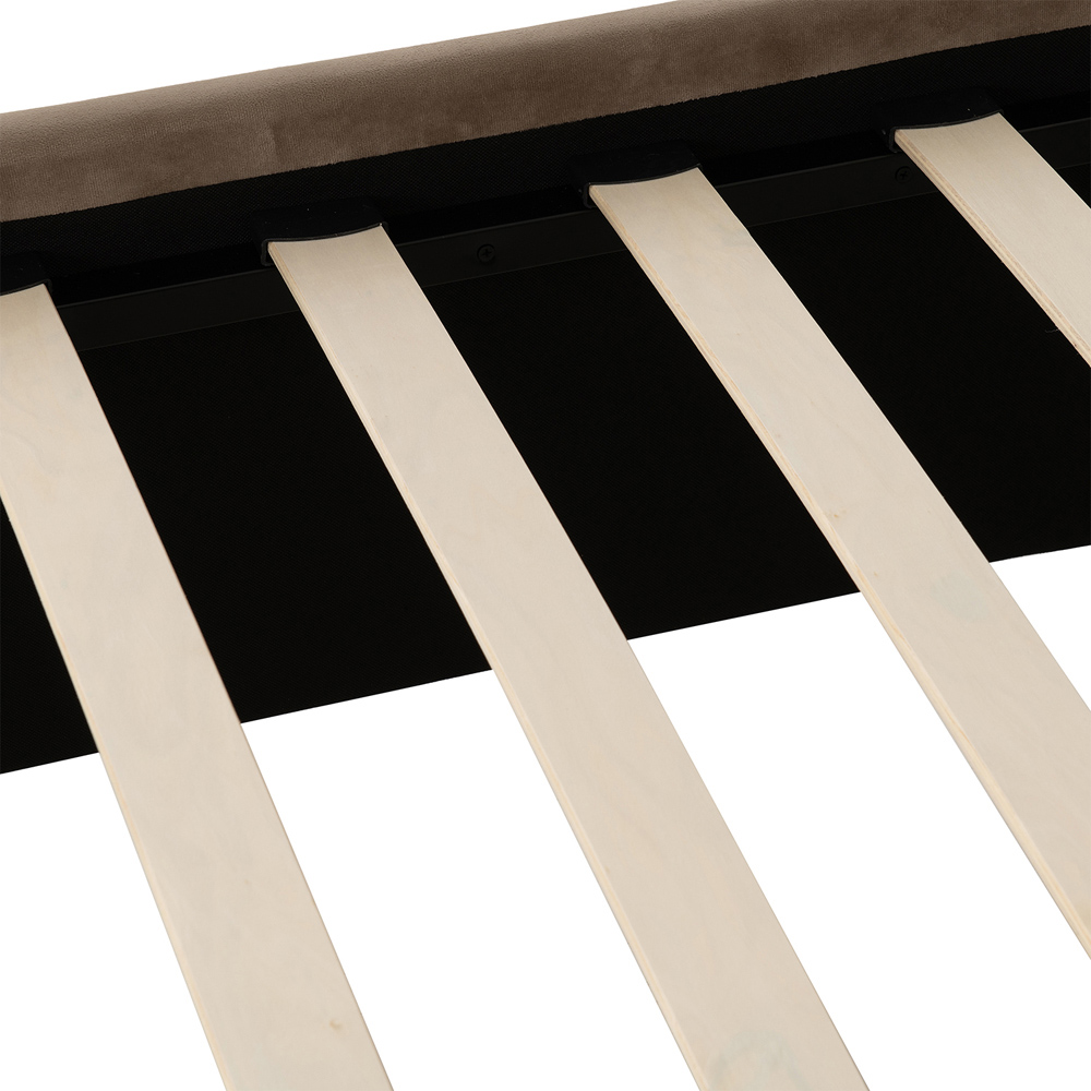 Seconique Maine Double Taupe Velvet Fabric Bed Frame Image 7