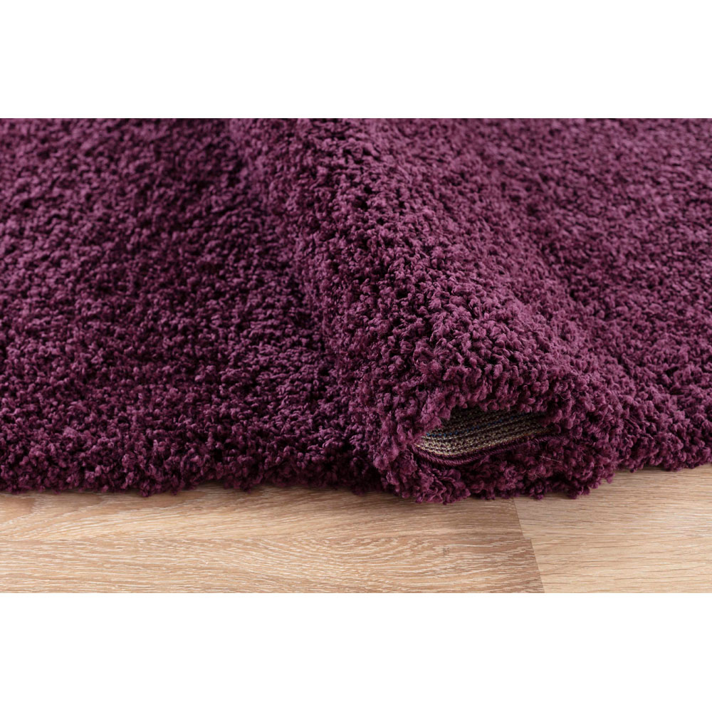 Desire Rugs Oxford Violet Plain Shaggy Runner Rug 60 x 220cm Image 3