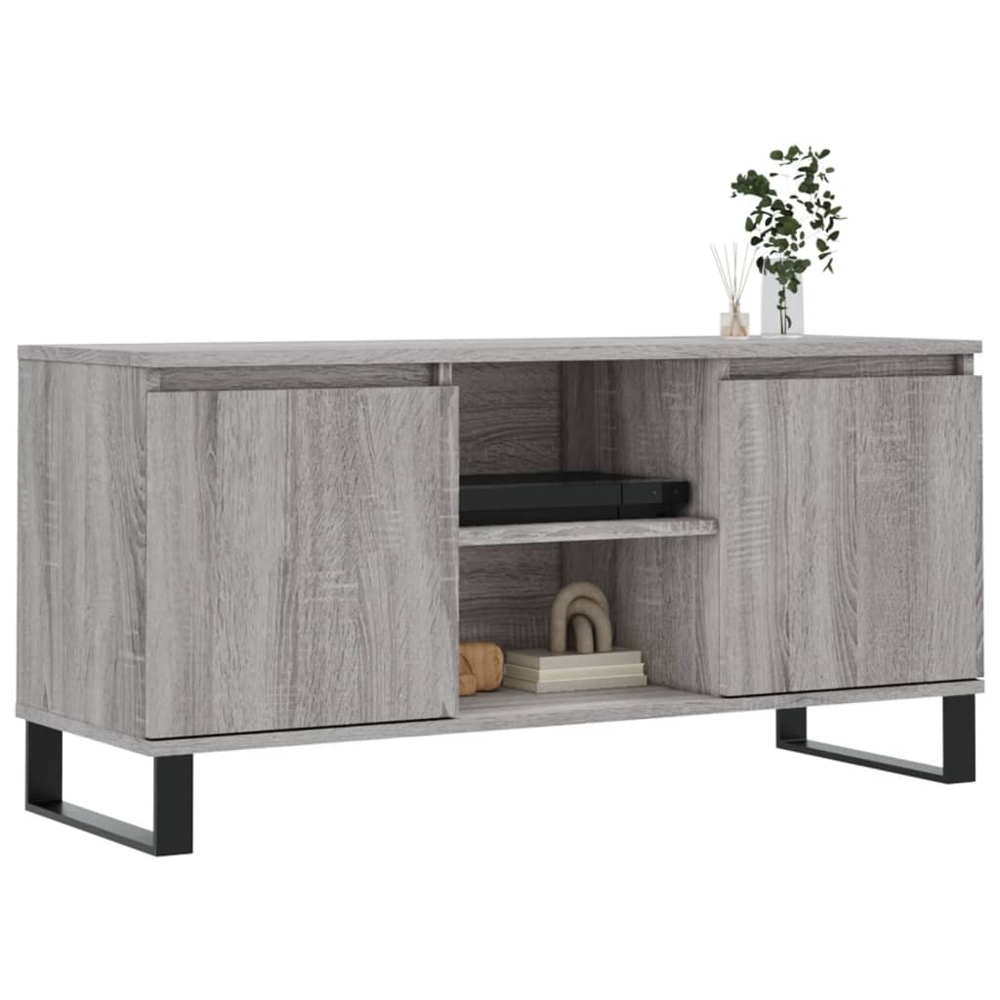 vidaXL 2 Door 2 Drawer Grey Sonoma TV Cabinet Image 3
