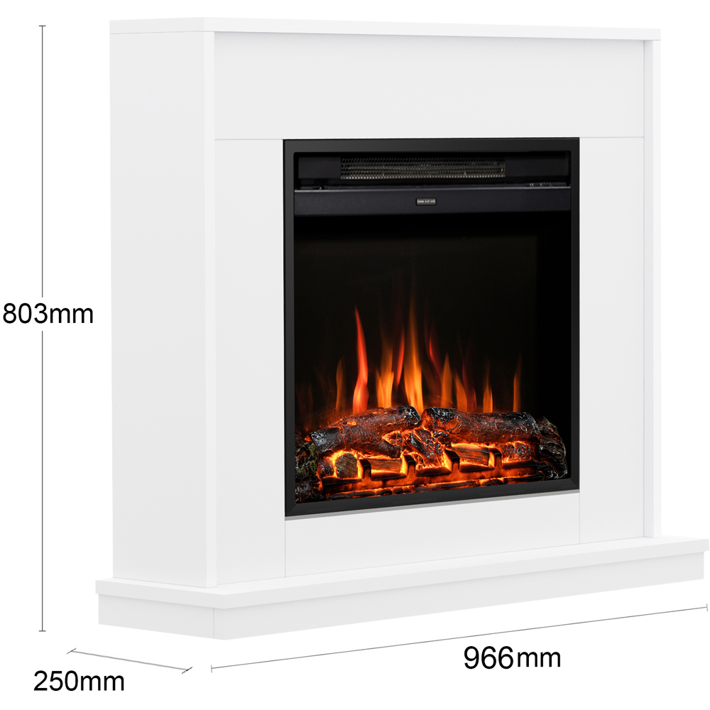 Be Modern Farleigh Timber Ash White Electric Fireplace with Remote Control 2000W 38 inch Image 7