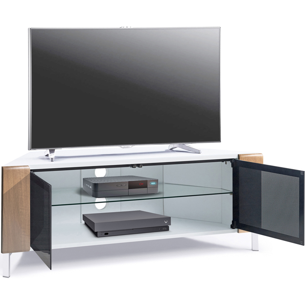 MDA Designs Corvus 2 Door White Oak and Black TV Cabinet Image 6