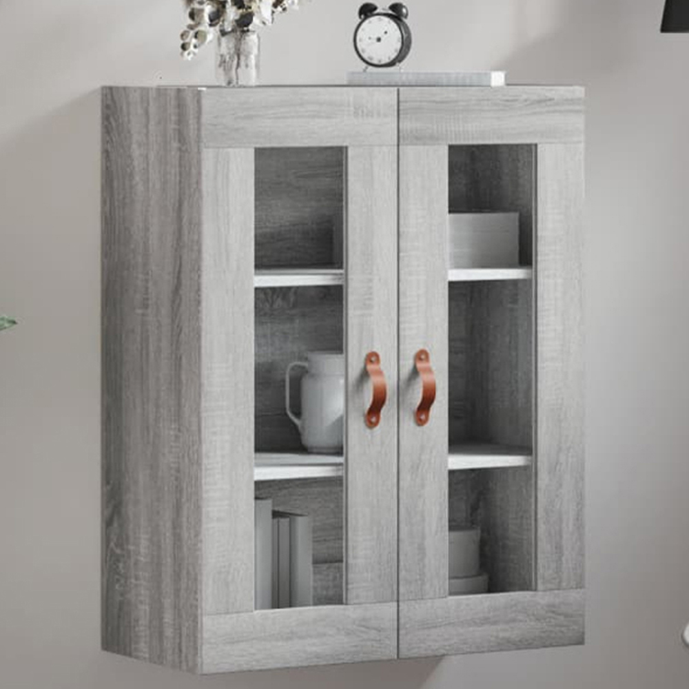 vidaXL 2 Door 3 Shelf Grey Sonoma Wall Mounted Cabinet Image 1