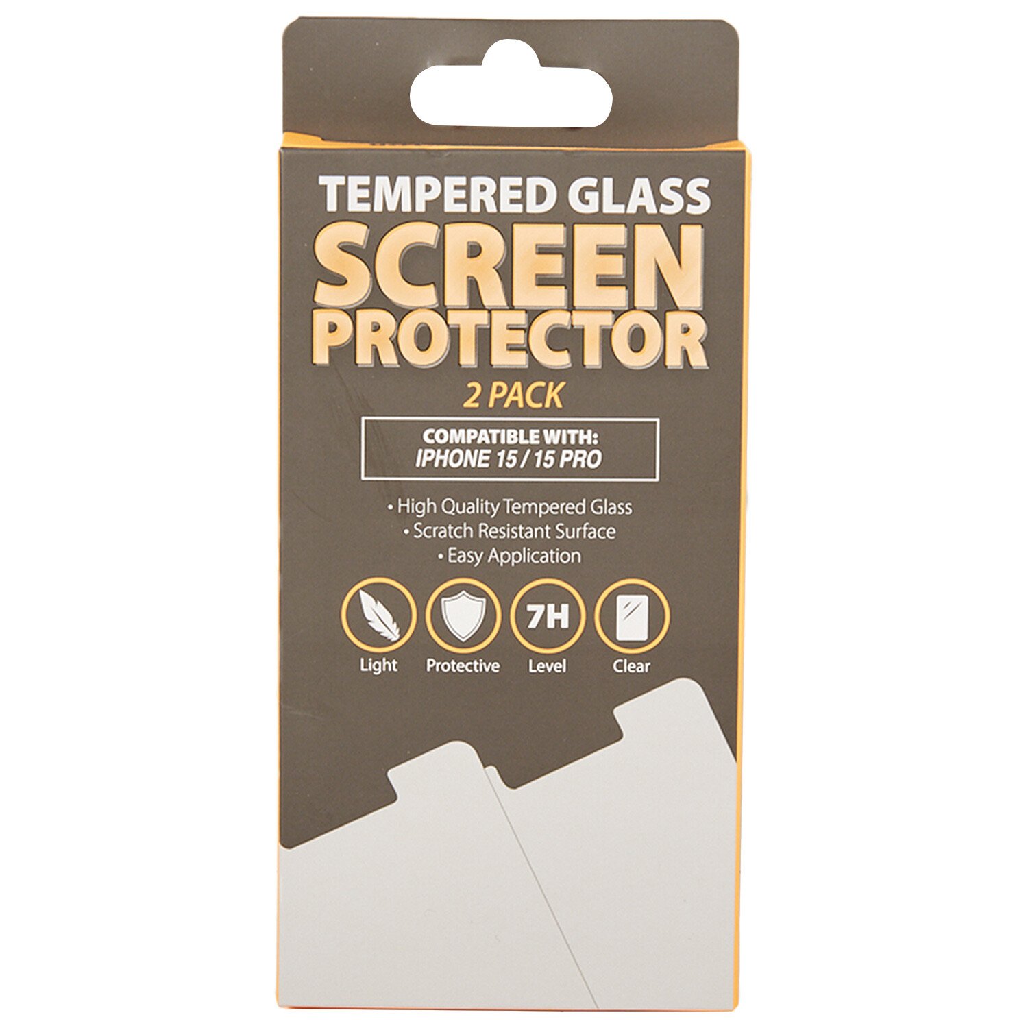 Pack of 2 iPhone15 Screen Protectors - Clear Image 1