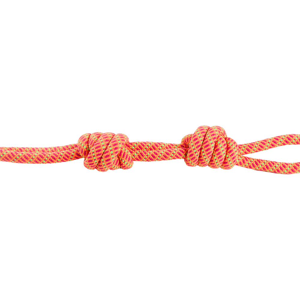 Double Knot Bright Rope Dog Toy Orange Image 4