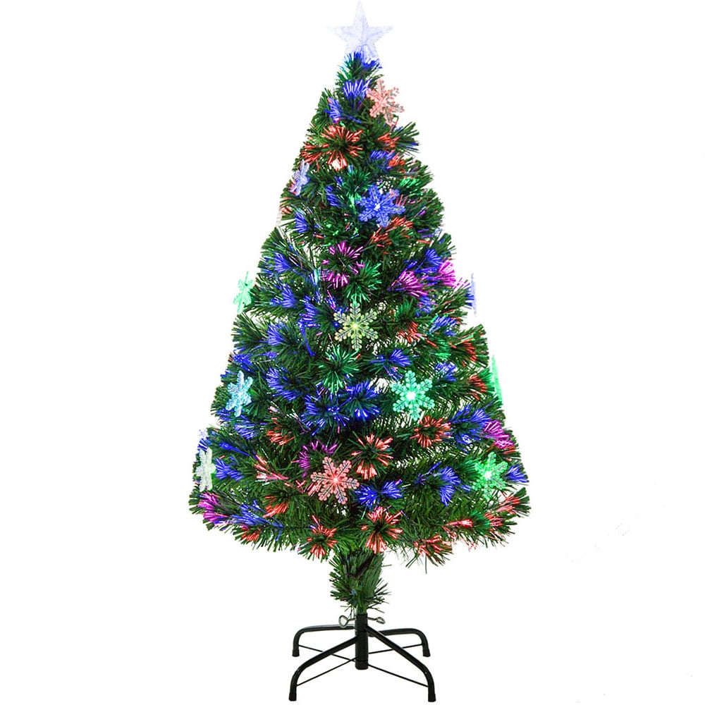 Everglow Snowflakes Lights Green Artificial Christmas Tree 4ft Image 1