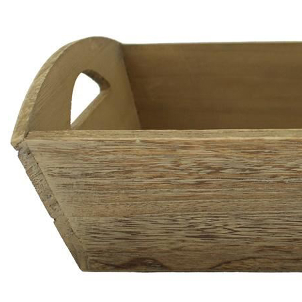Red Hamper Small Oak Effect Wooden Storage Tray Image 3
