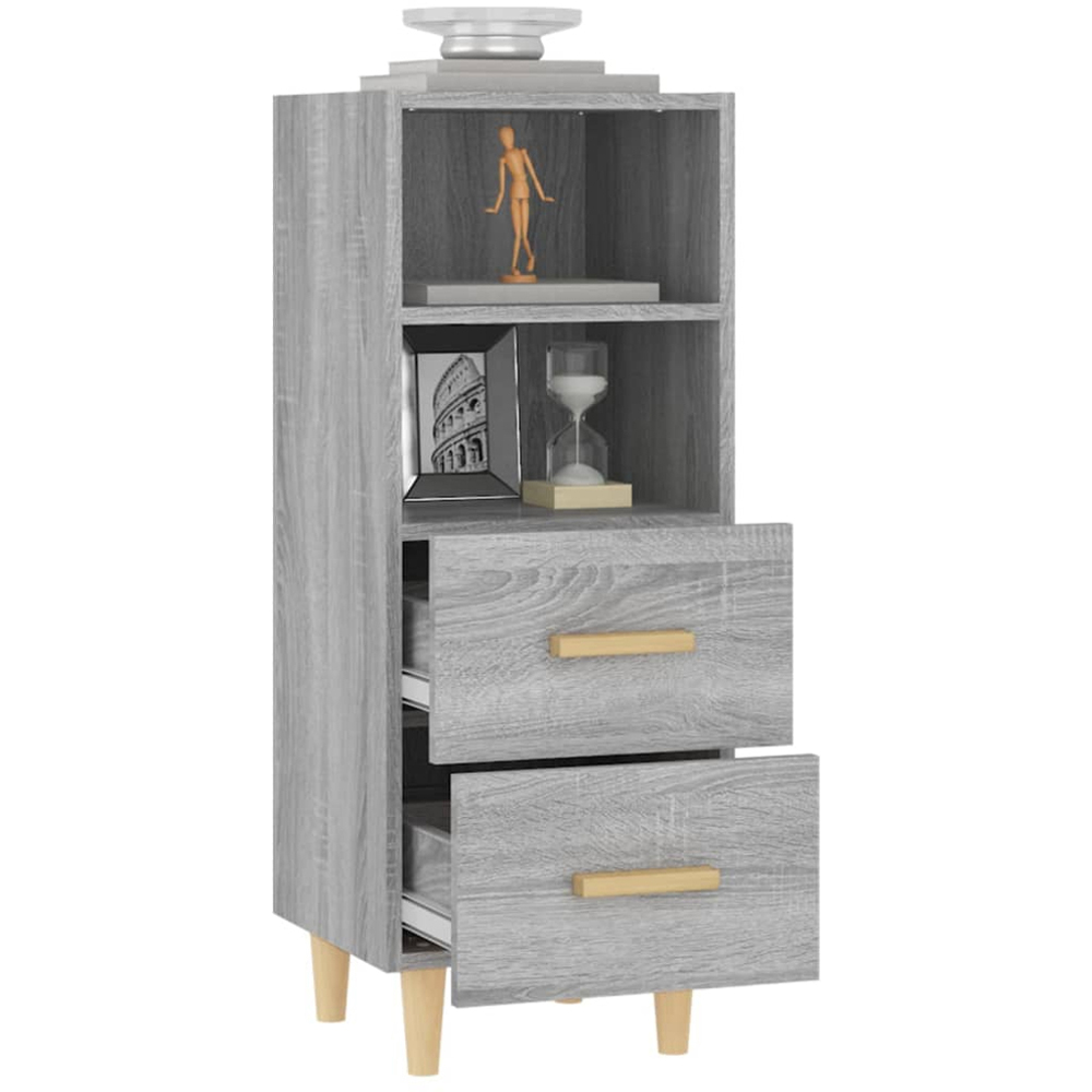 vidaXL 2 Drawer 2 Shelf Grey Sonoma Sideboard Image 5