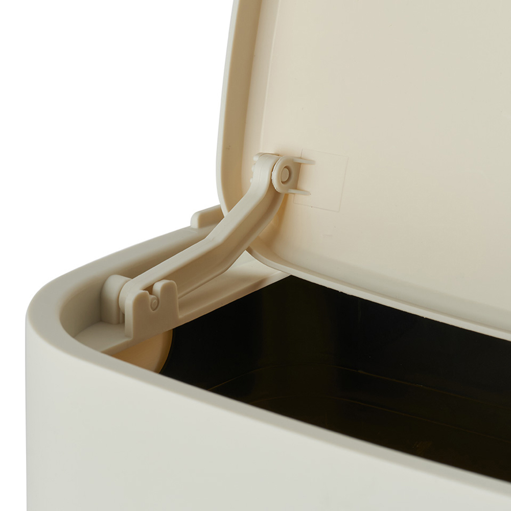 Living and Home Cream Hanging Trash Bin with Lid Image 3
