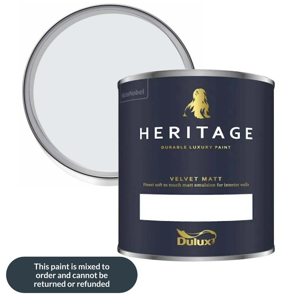 Dulux Heritage Walls and Ceilings Chalk White Velvet Matt Emulsion Paint 1L Image 1
