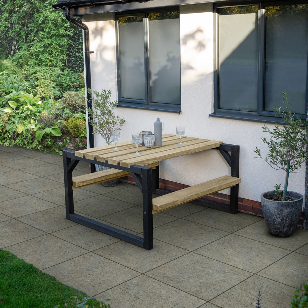 Forest Garden 4 Seater Colour Block Picnic Bench Image 5