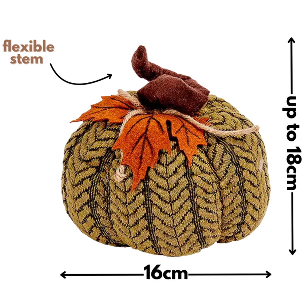 Garden Mile Green Plush Pumpkin Halloween Decoration Set 16cm 2 Pack Image 4