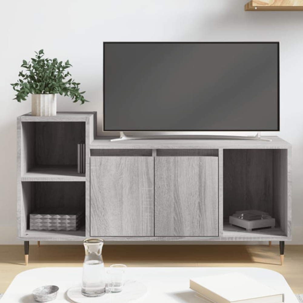 vidaXL 2 Door 3 Shelf Grey Sonoma TV Cabinet Image 1