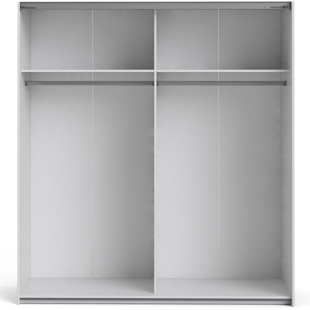 Verona 2 Door 2 Shelf White and Oak Mirrored Sliding Wardrobe Image 7