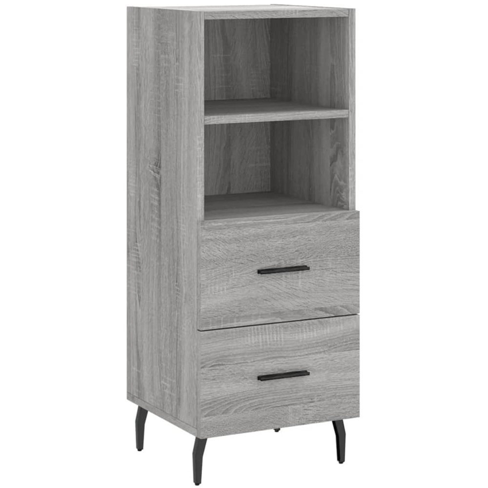 vidaXL Single Glass Door 2 Drawer 2 Shelf Grey Sonoma Highboard Image 5
