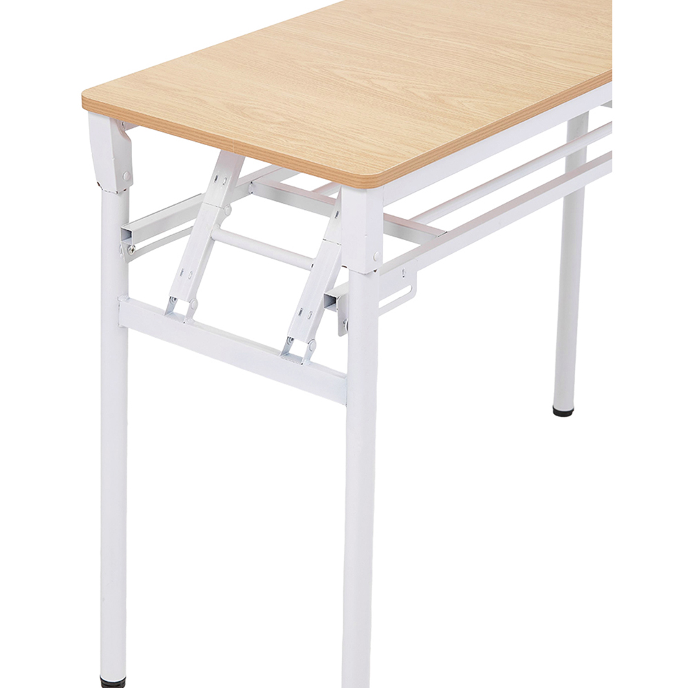 Living and Home Single Shelf Metal Frame Foldable Laptop Desk Natural 80cm Image 3