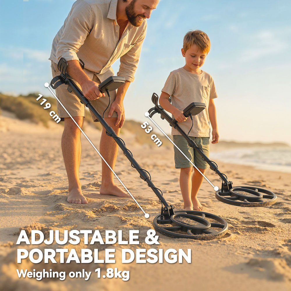 Outsunny Black 5 Mode Foldable Metal Detector with Waterproof Search Coil Image 8