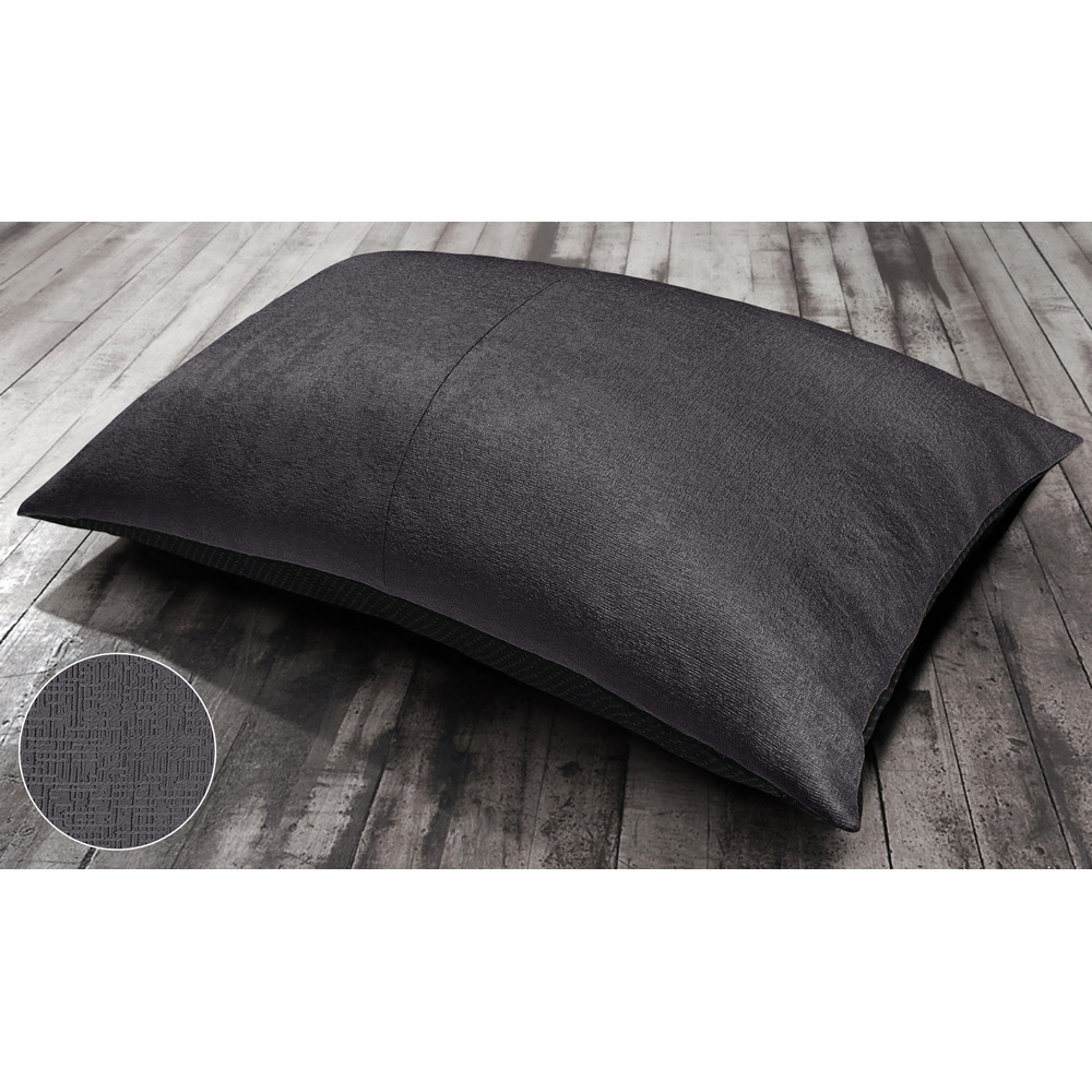 Velosso Grey Textured Plain Non-Slip Floor Lounging Cushion 58 x 85cm Image 2