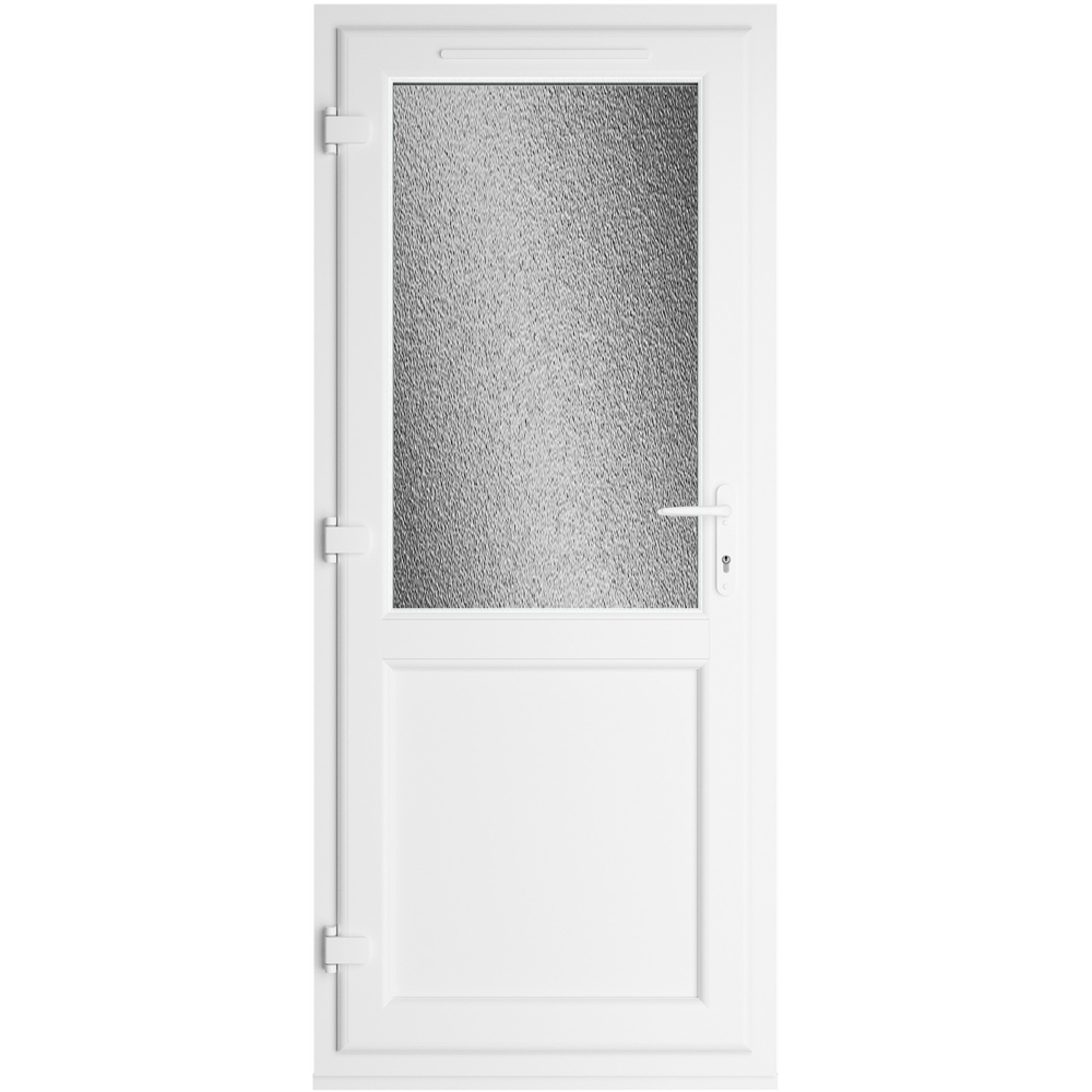 Crystal Agate and White Half Glass RH Open Obscure Double Glazed Door 920 x 2090mm Image 3