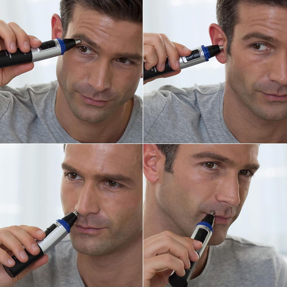 Panasonic ER-GN30 Silver and Black Wet and Dry Electric Nose Ear and Facial Hair Trimmer Image 5