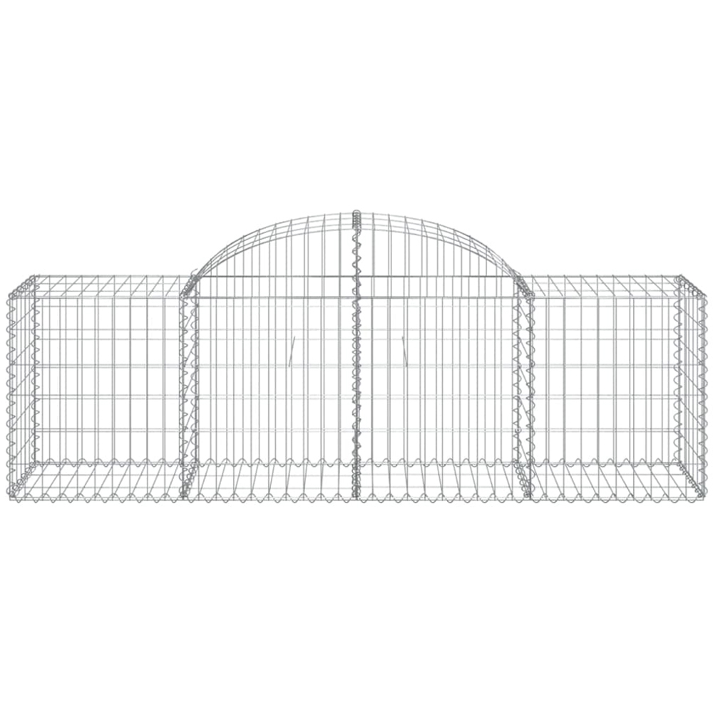 vidaXL Silver Galvanised Iron Arched Gabion Basket 200 x 50 x 60/80cm Image 2