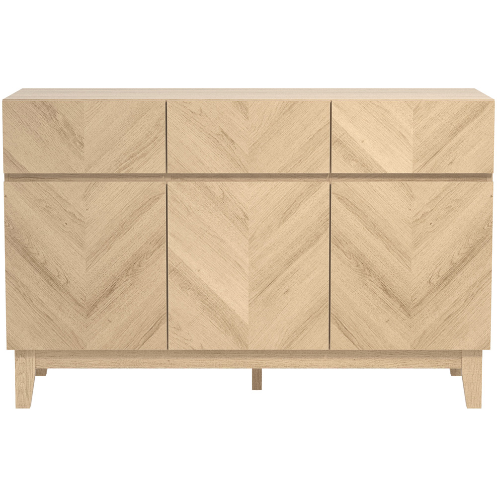 GFW Camborne 3 Door 3 Drawer Oslo Oak Large Sideboard Image 3