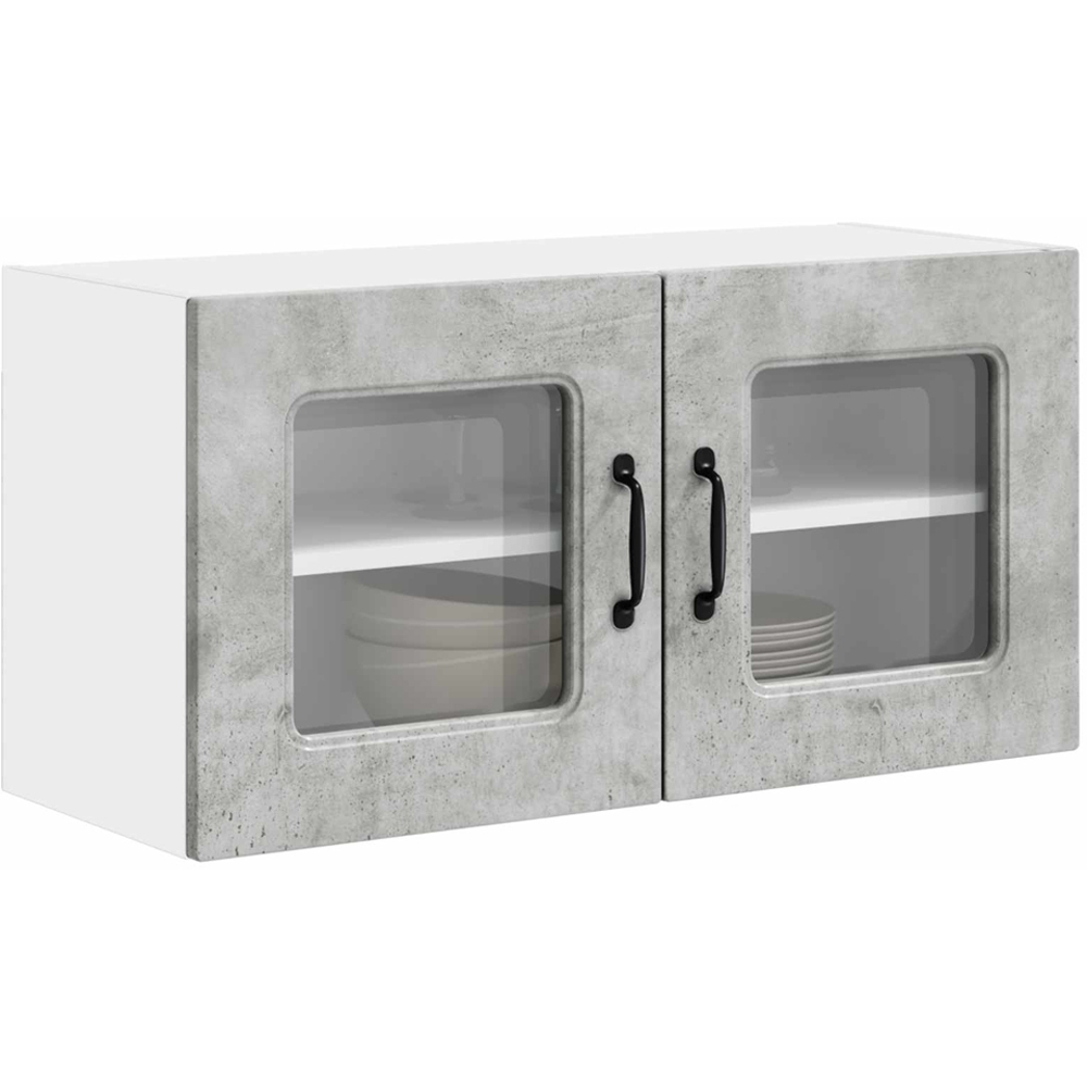 vidaXL Kalmar 2 Door Concrete Grey Wall Kitchen Cabinet Image 3
