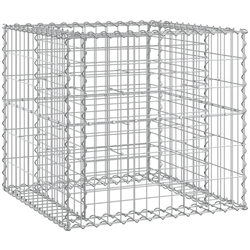 vidaXL Dark Brown Wood Pine Garden Bench with Gabion Basket 65.5 x 314 x 71cm Image 4