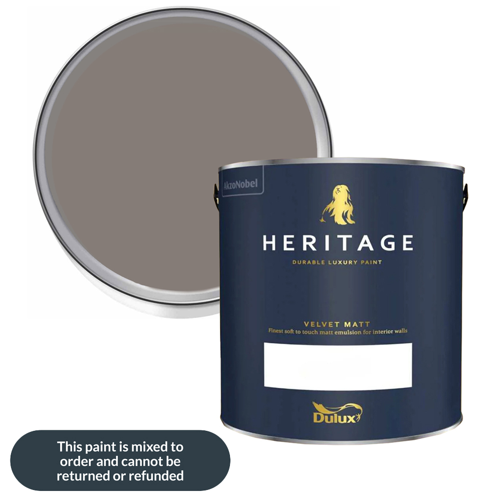 Dulux Heritage Walls and Ceilings Mud Lark Velvet Matt Emulsion Paint 2.5L Image 1
