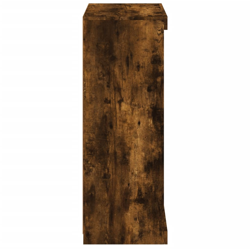 vidaXL 4 Shelf Smoked Oak LED Sideboard Image 7