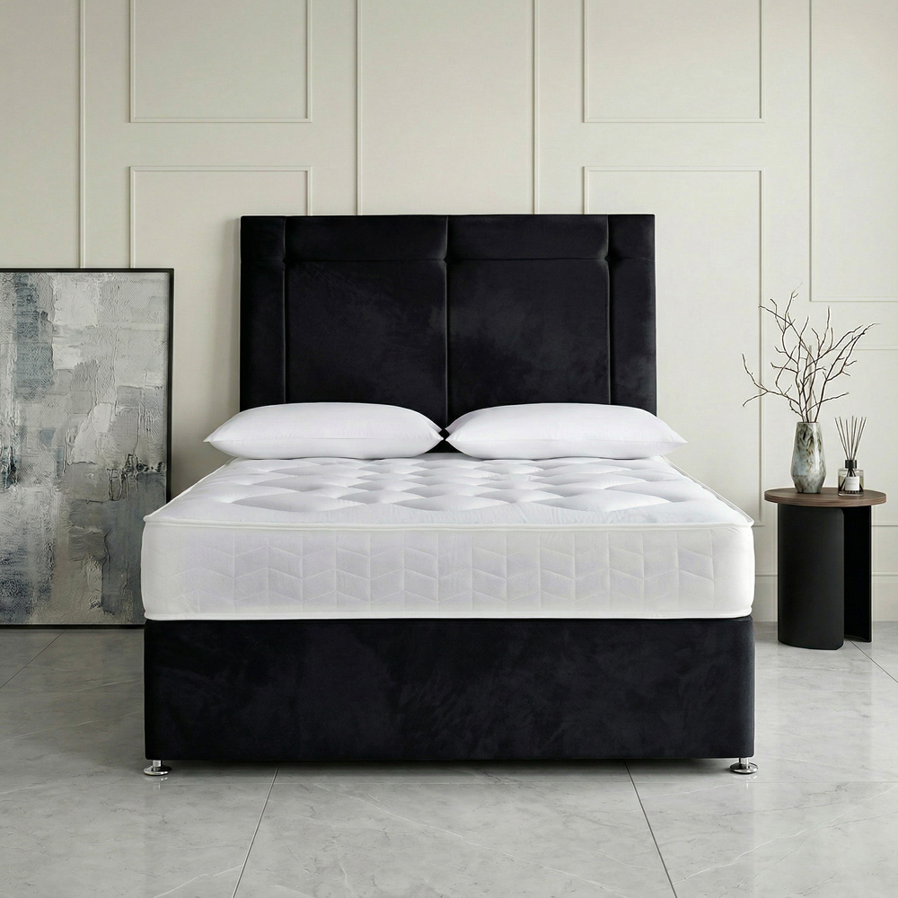 DS Living Kingsley King Size Black Plush Divan Bed Image 3