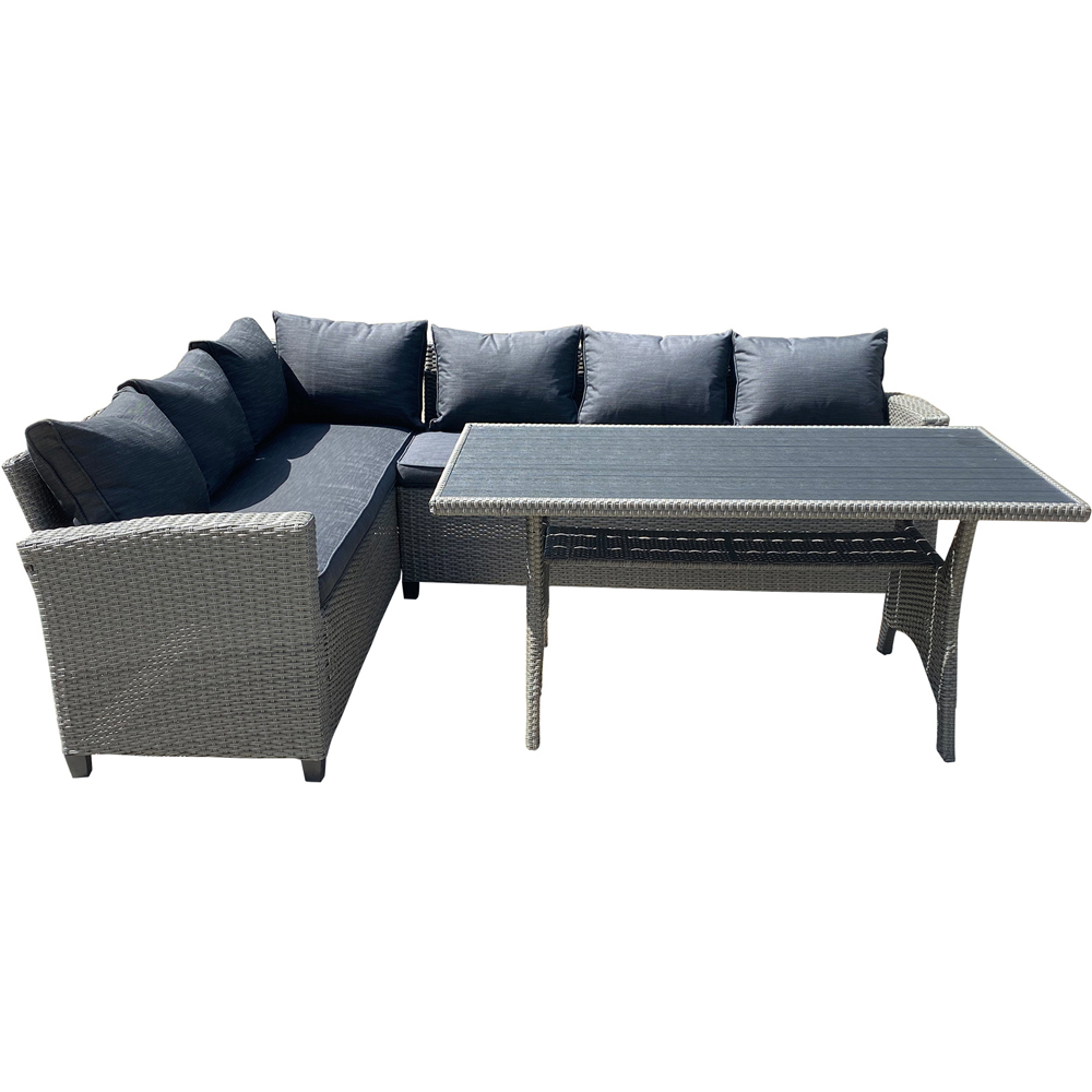 Furniture One 7 Seater Grey Rattan Garden Corner Lounge Set Image 2