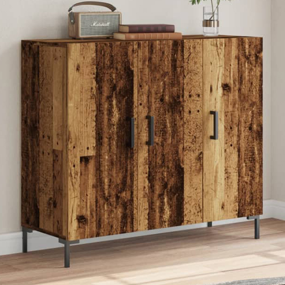 vidaXL 3 Door Old Wood Sideboard Image 1
